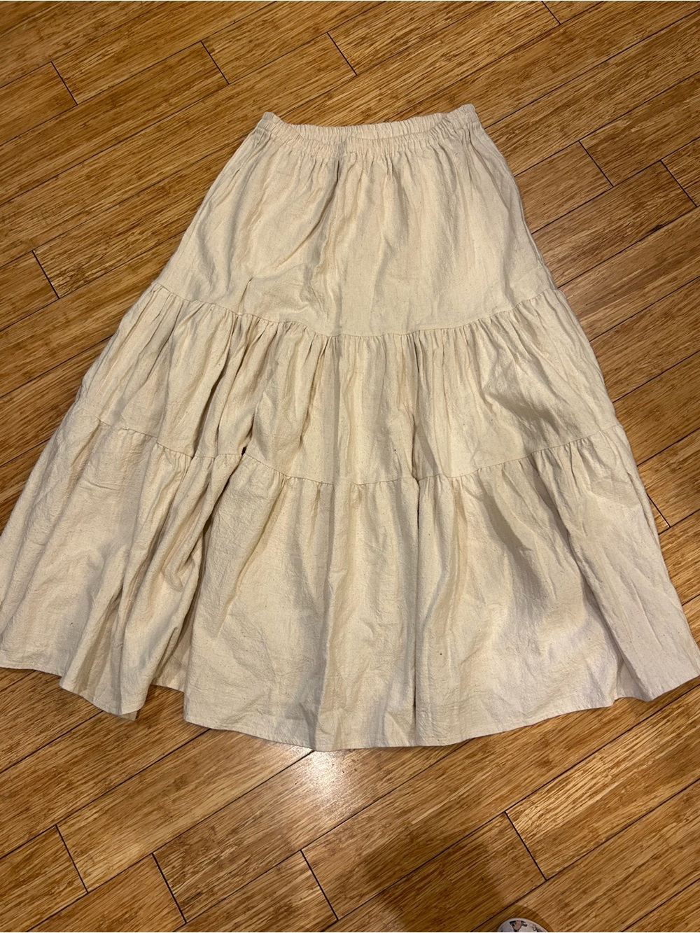 Alfredo’s Wife Boho Three Coastal Cowgirl Tiered Maxi Skirt — Cream